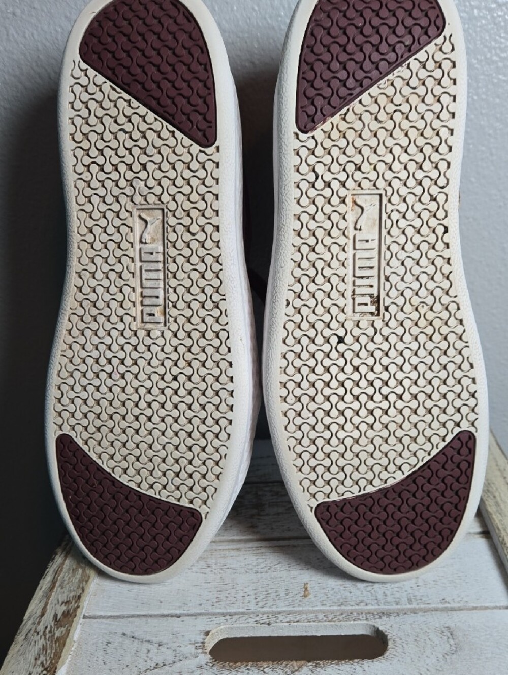 Puma Suede Platform Sneaker - Burgundy with Gold Logo - Picture 6 of 6